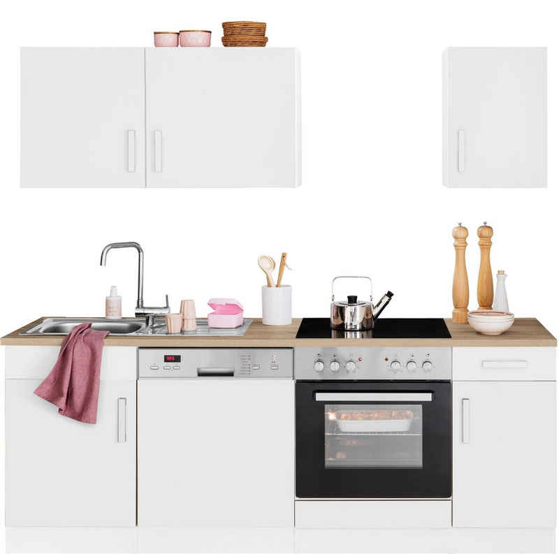 HELD MÖBEL Küchenzeile Gera, mit E-Geräten, Breite 210 cm