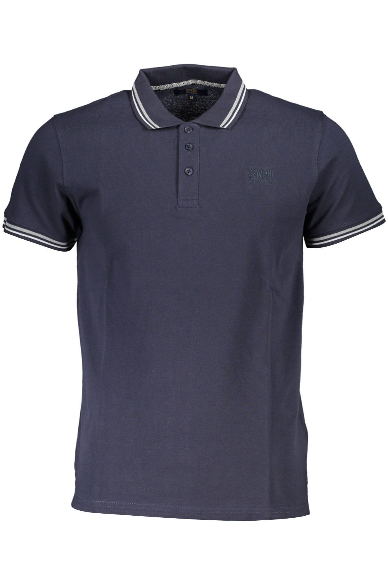 Cavalli Class Poloshirt Elegantes Herren-Poloshirt Blau mit Stickerei und