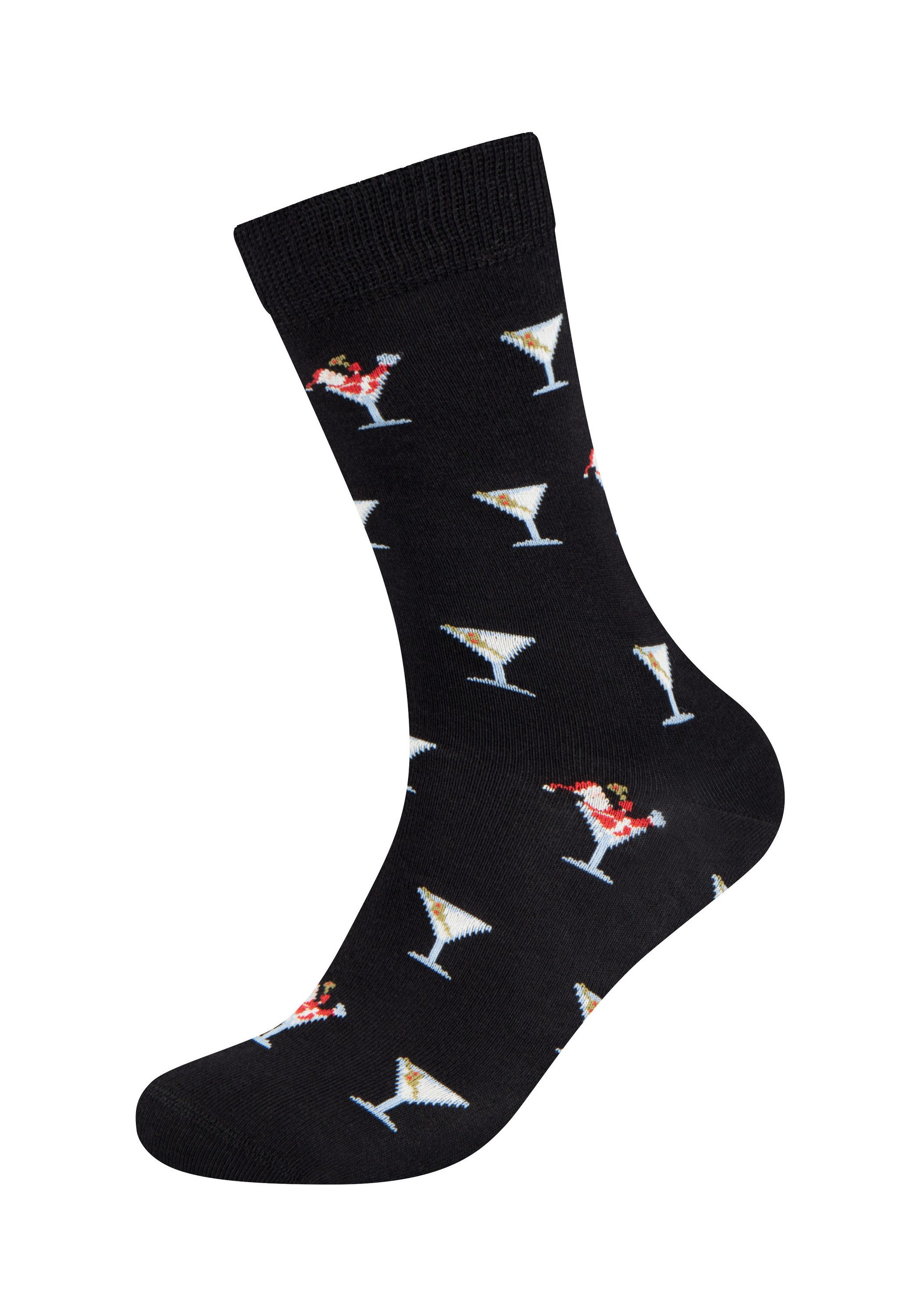 Fun Socks Socken Christmas in Box 3er Pack 3er Pack organischer Baumwolle, gestrickt mit 200 Nadeln
