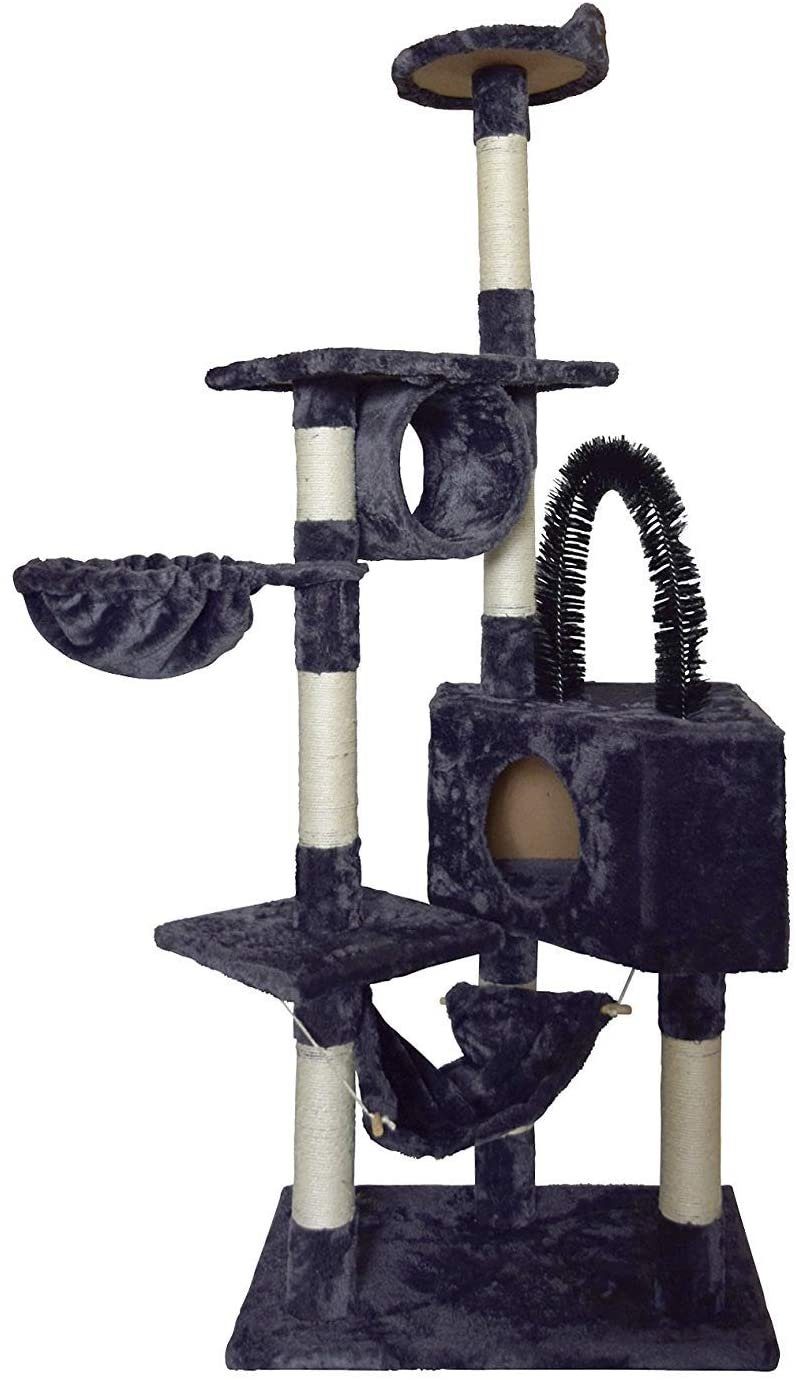 Mucola Kratzbaum Katzenkratzbaum 156CM Hängematte Bett Mulde Kratzstangen Kletter Spiel, HxBxT: 156x60x40 cm