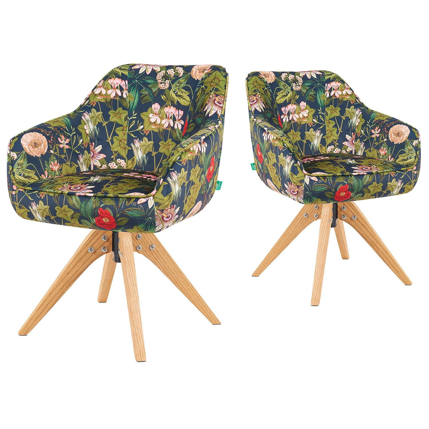 DUBI Möbel Polsterstuhl Mika-Finn, Federkern, Eiche geölt, 360° drehbar im günstig online kaufen