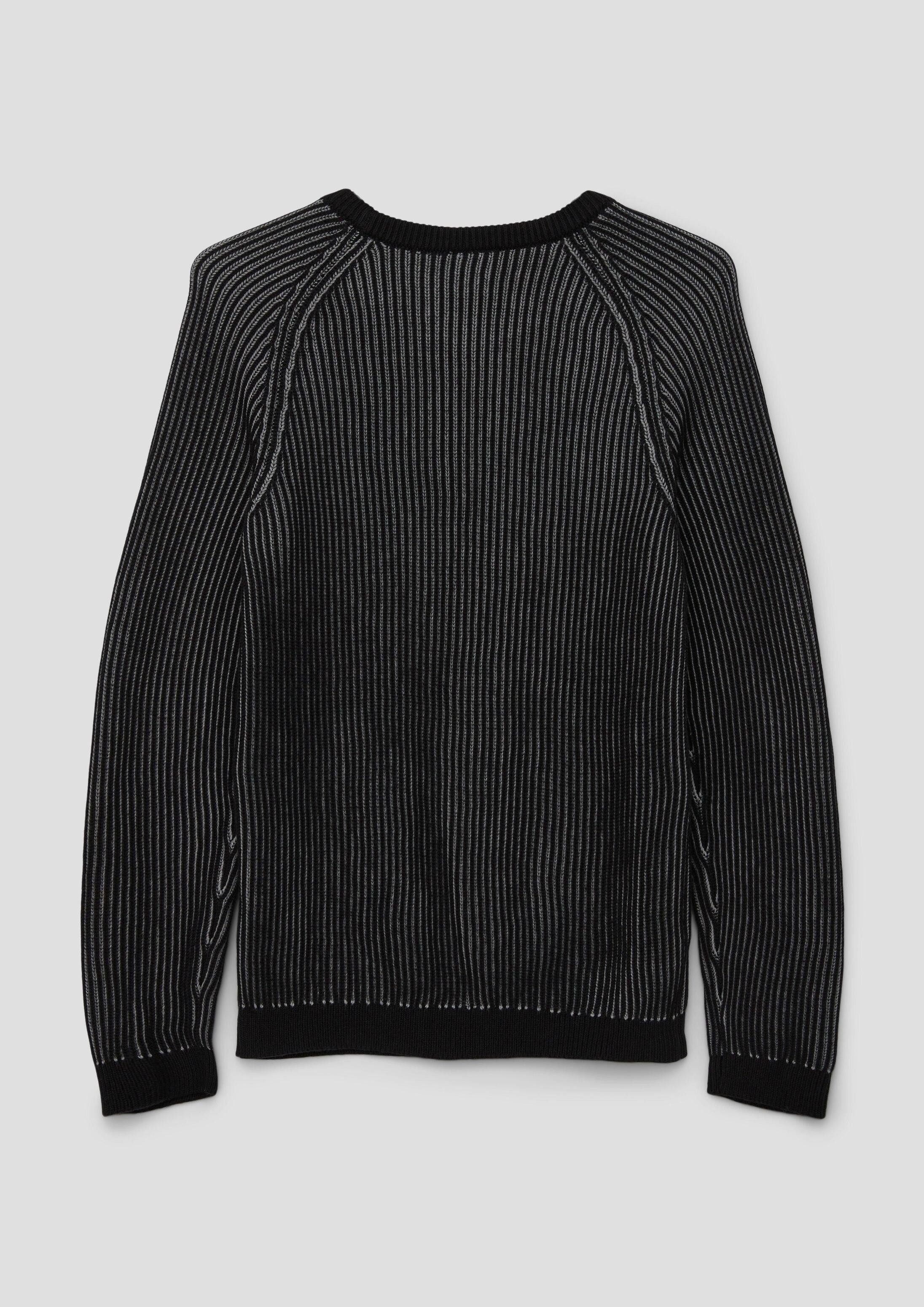 s.Oliver Longpullover Strickpullover Strickpulli in Two-Tone-Optik