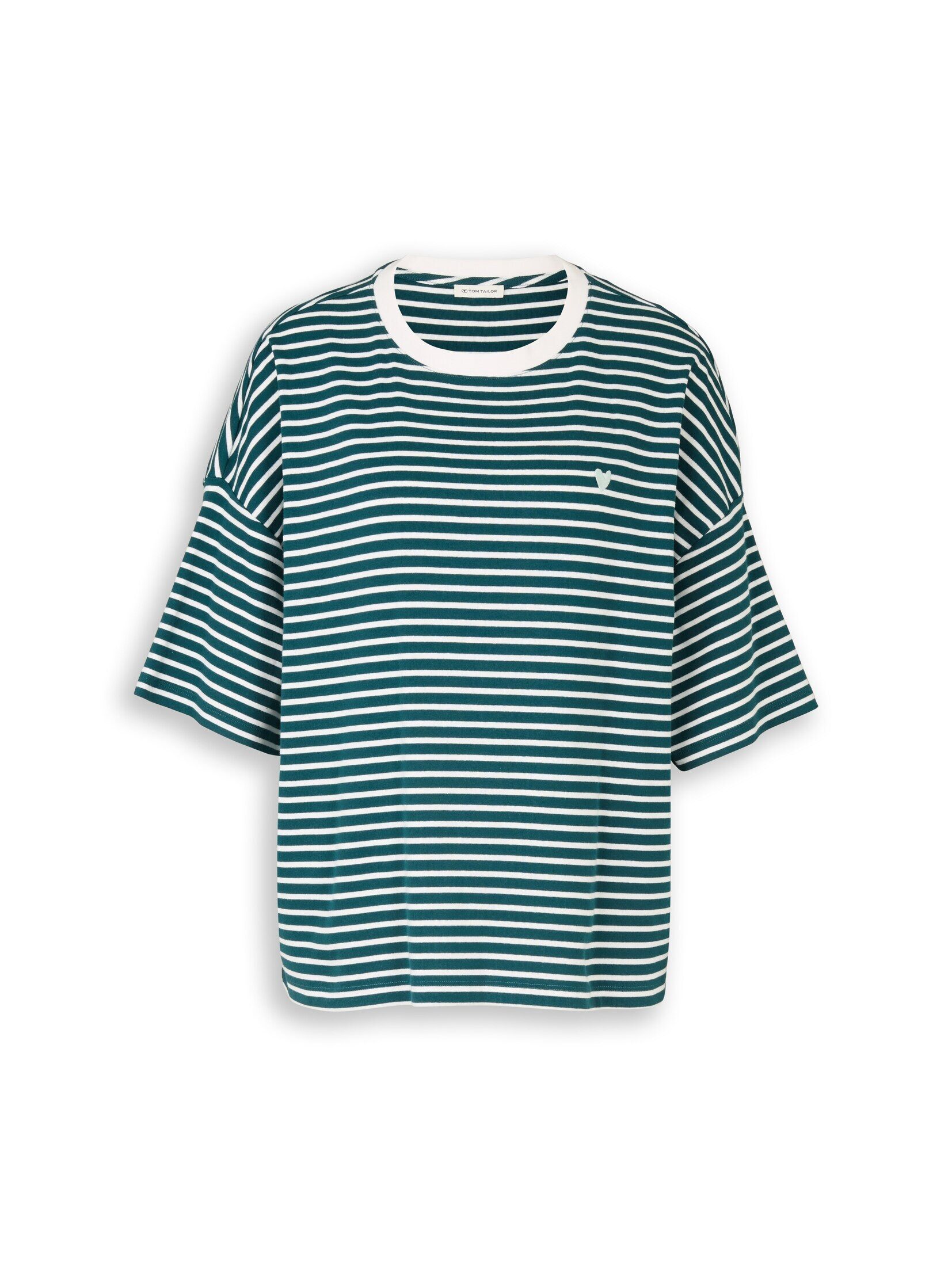 TOM TAILOR T-Shirt T-Shirt Oversize T-Shirt mit Streifenmuster