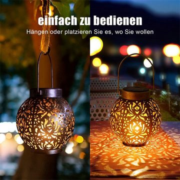 Vicbuy LED Solarleuchte LED Solarleuchte, Warmweiß, Retro Metall Solar laterne, Solarlampen für Außen, Deko Solarleuchten für Draußen