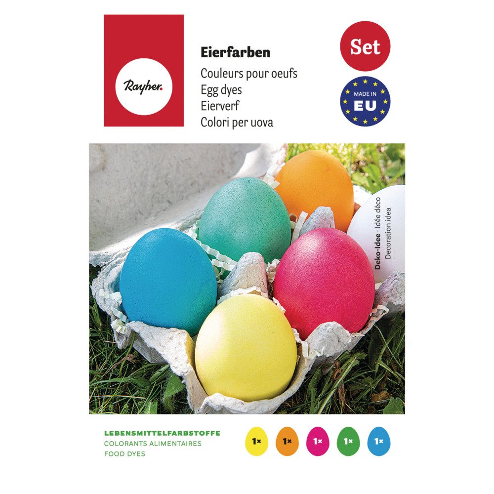 Rayher Lebensmittelfarbstoff Eierfarben-Set, 5 Farben