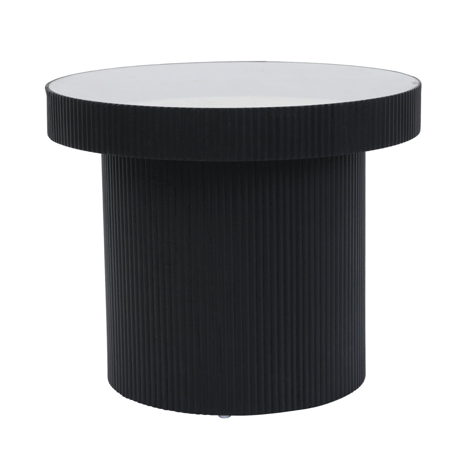 SVITA Beistelltisch MIGUEL (1 Tisch), mit Glasplatte, Coffe Table, Beistelltisch rund, Schwarz