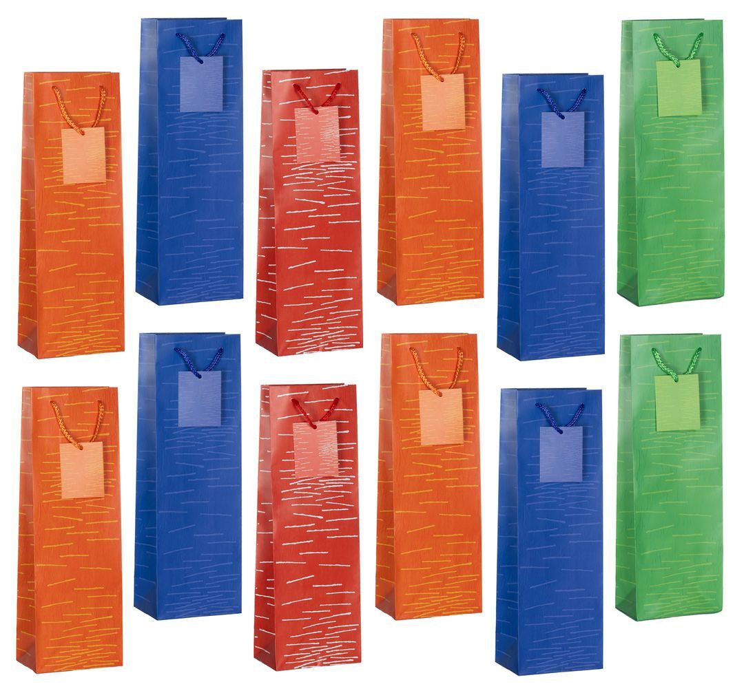laro Geschenkbox Geschenktüten mit Henkel Flaschentüten Bunt 12-96stk (24 St)