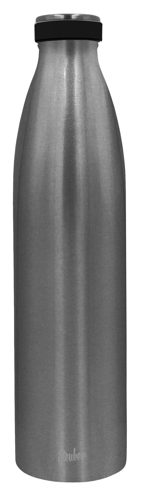 Steuber Thermoflasche, Edelstahl Isolierflasche 750 ml doppelwandig silber, Füllmenge 750 ml