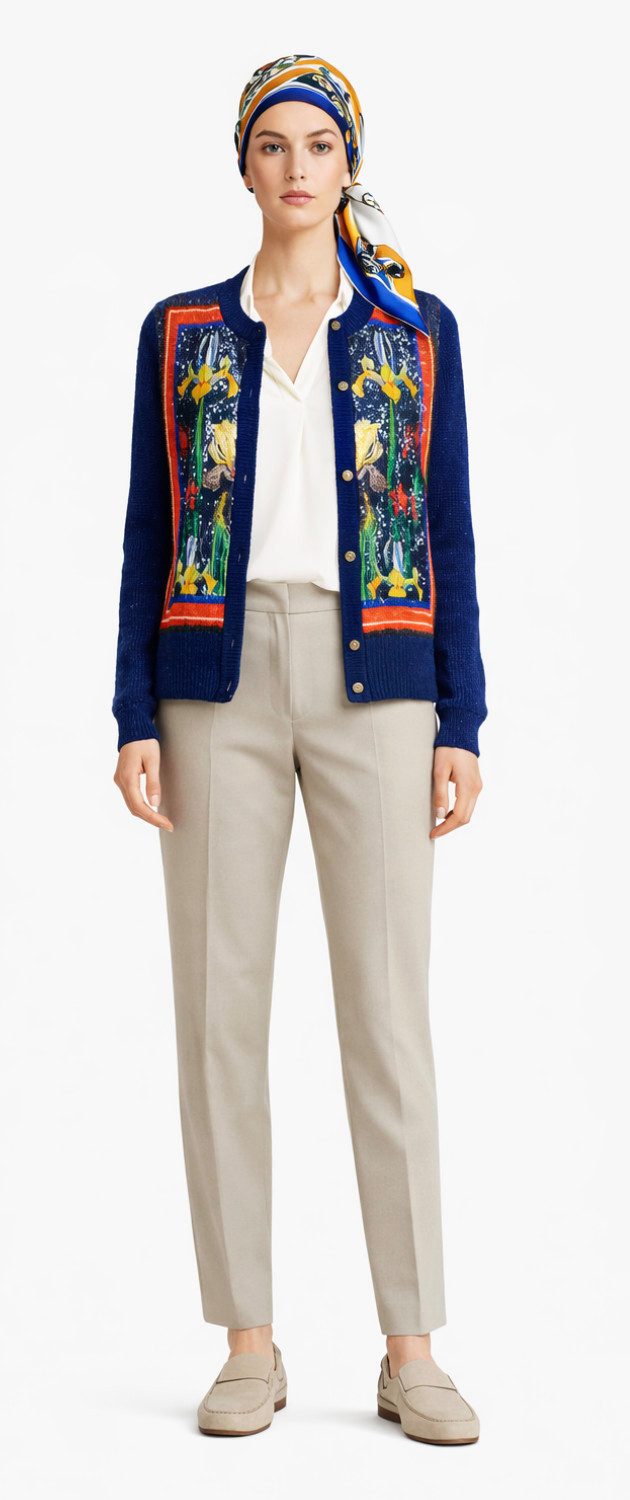 CLASS ROBERTO CAVALLI Cardigan Damen Strickjacke Sequin Embellished Jacke Floral Cardigan Paillettenverzierung