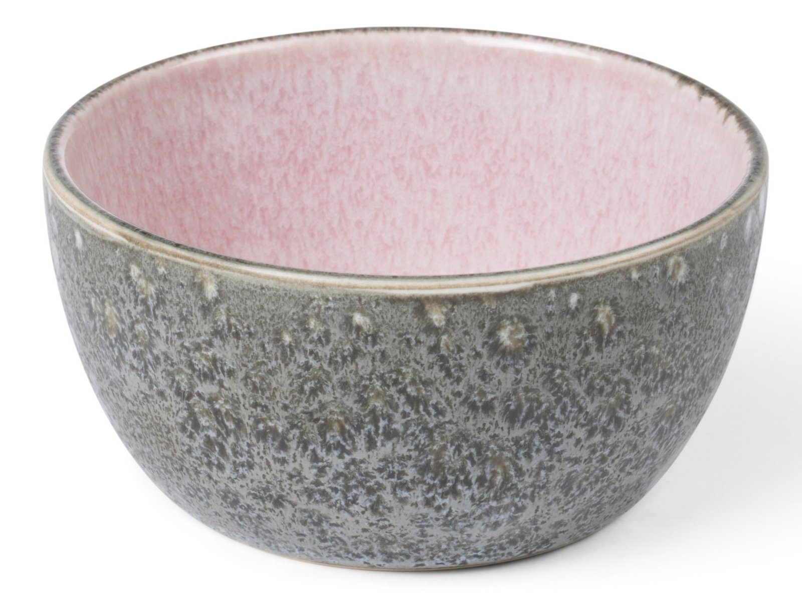 Bitz Schale Bowl matt grey / shiny light pink 10 cm, Steinzeug, (Bowls), Schale 10 cm Steinzeug Grau/Hellrosa