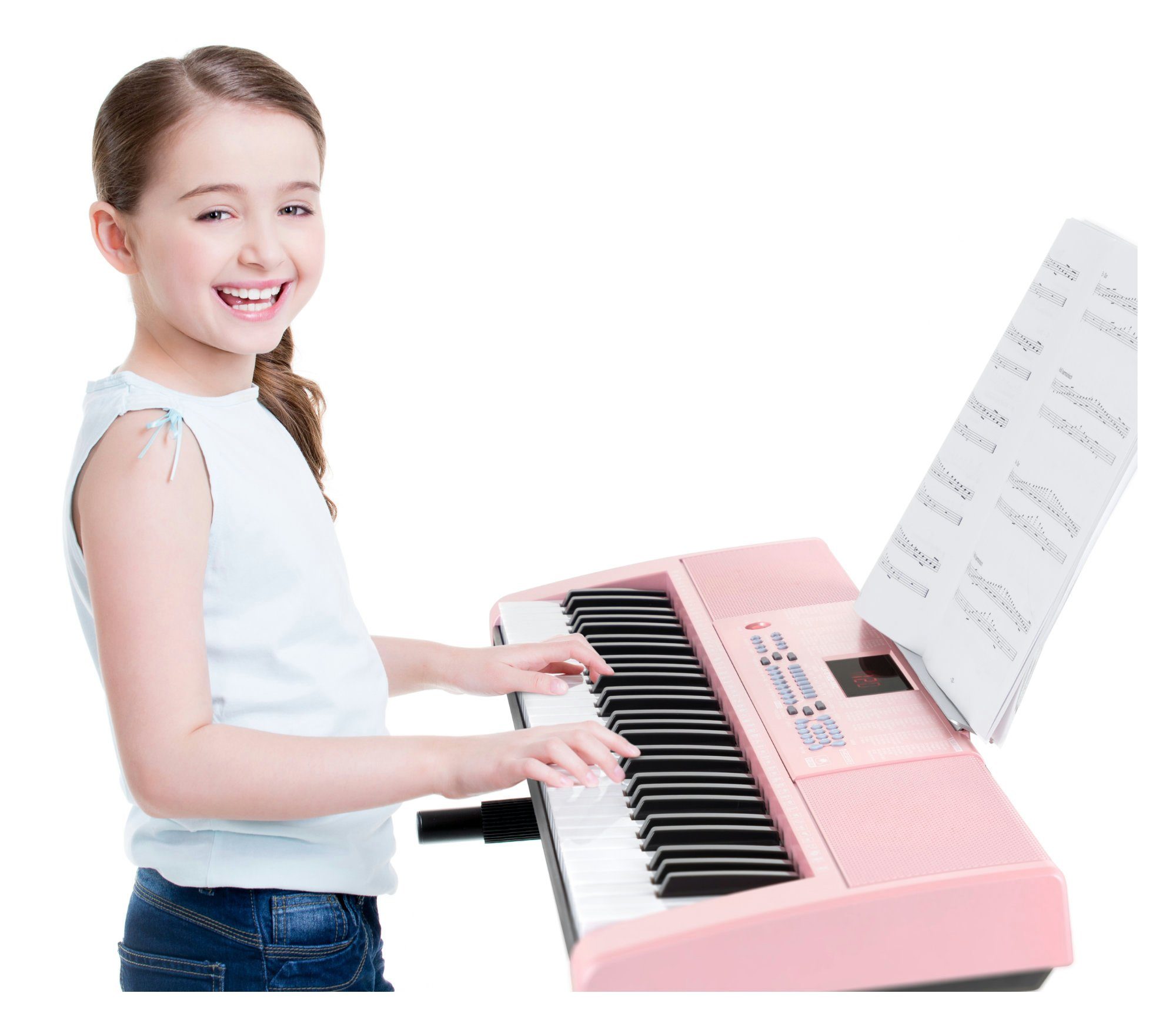 McGrey Home-Keyboard LK-6120-MIC - Einsteiger-Keyboard mit 61 Leuchttasten (Spar-Set, 3-St., Inkl. Mikrofon, Ständer und Notenhalter), 255 Sounds und Rhythmen - – Bild 3 von 5
