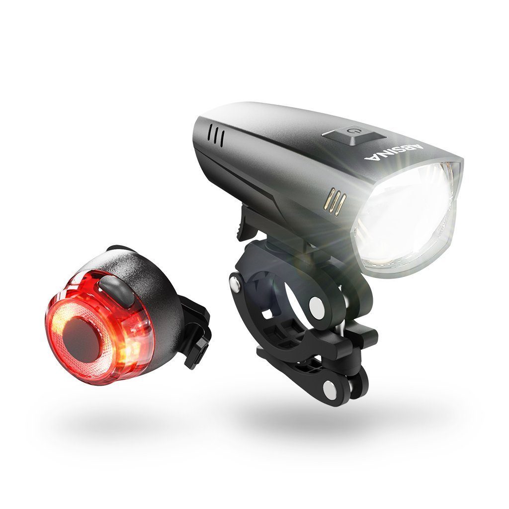 LED Wiederaufladbare USB Fahrradlicht/Vorne Hinten Rücklicht Set/Fahrradlampe DE 