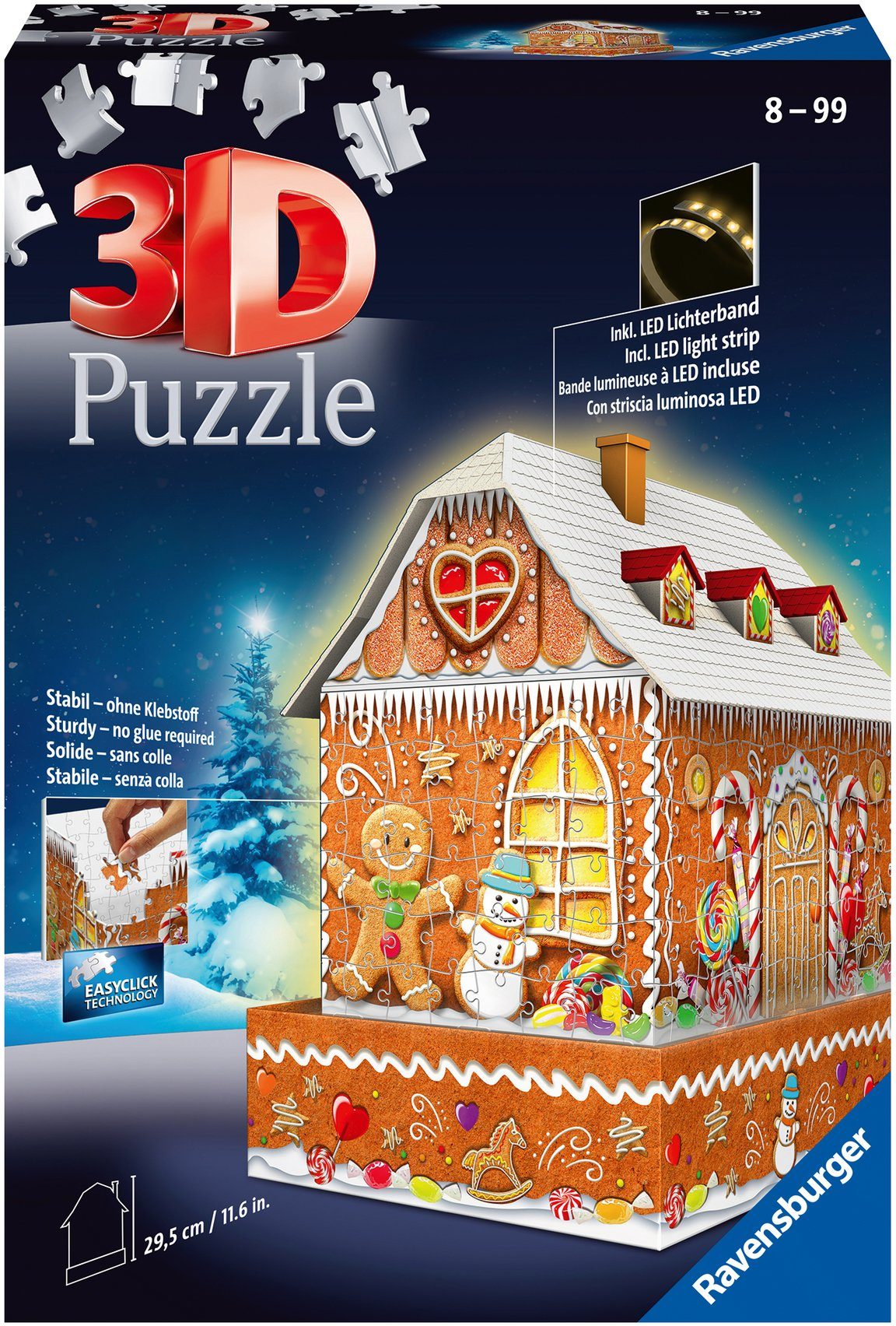 3D-Puzzle Lebkuchenhaus bei Nacht