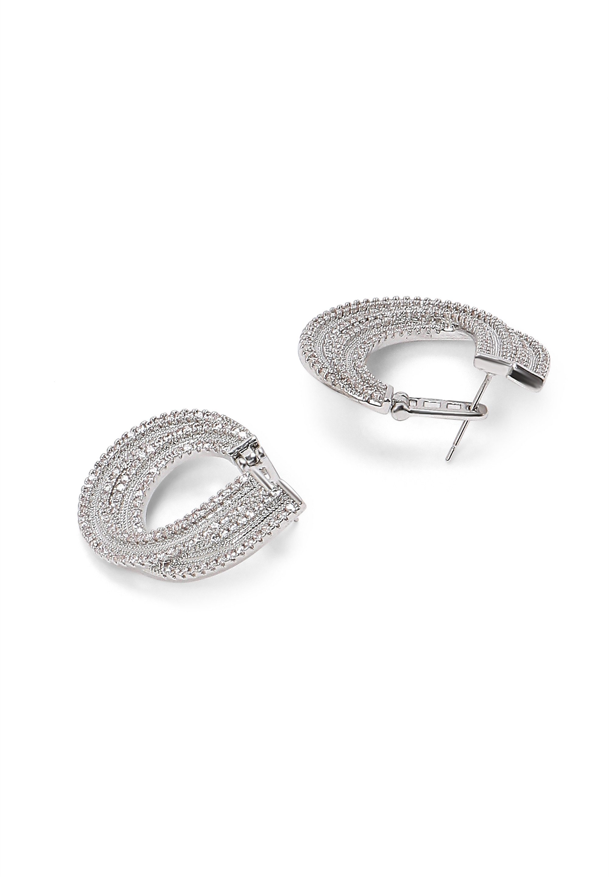 MISH Paar Ohrhänger Dove, Geschwungene C-Form, Diamantdetails