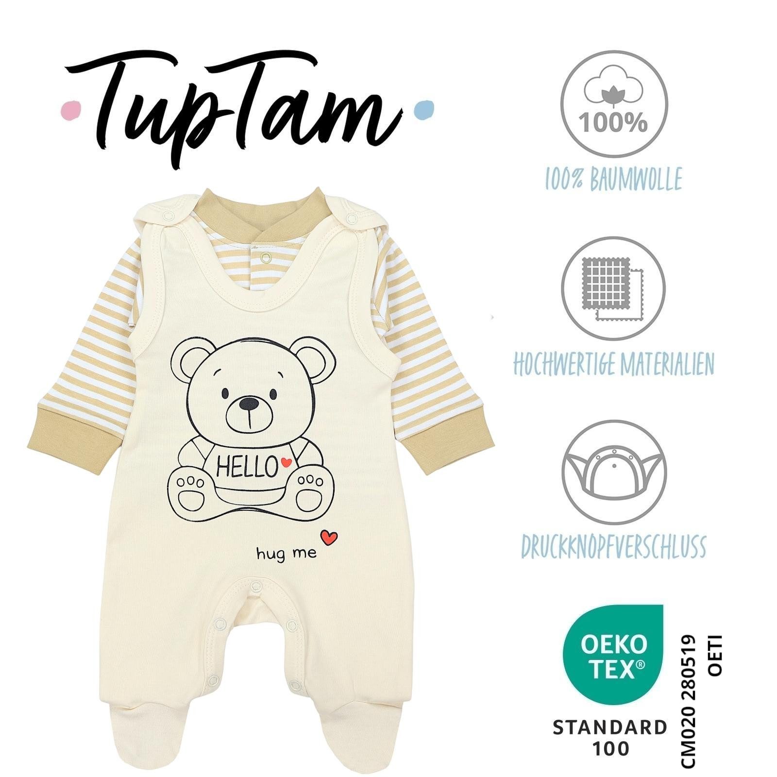 TupTam Strampler TupTam Baby Mädchen Jungen Strampler mit Langarmshirt Aufdruck Spruch