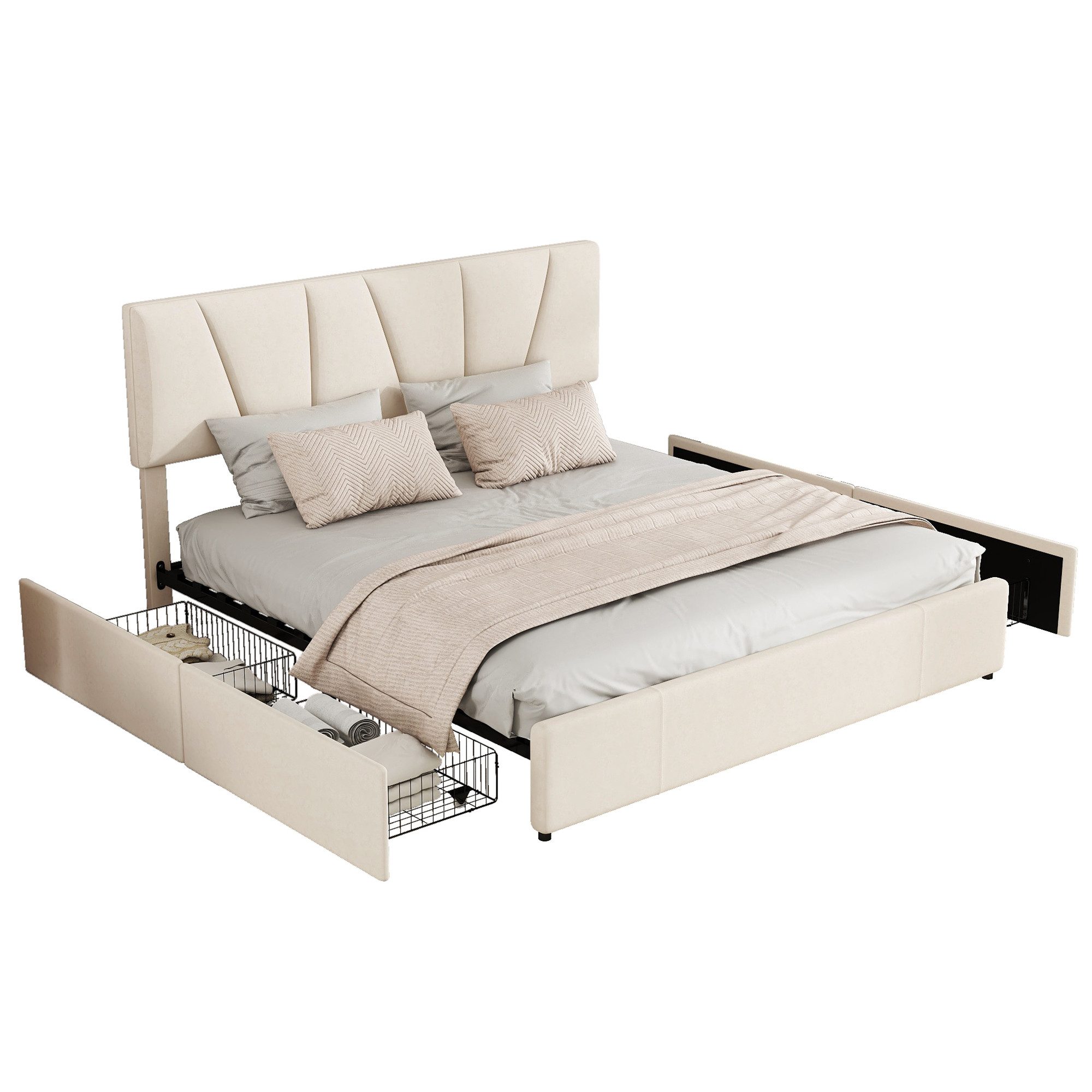 REDOM Bett Doppelbett Gästebett Gepolsterte Betten günstig online kaufen