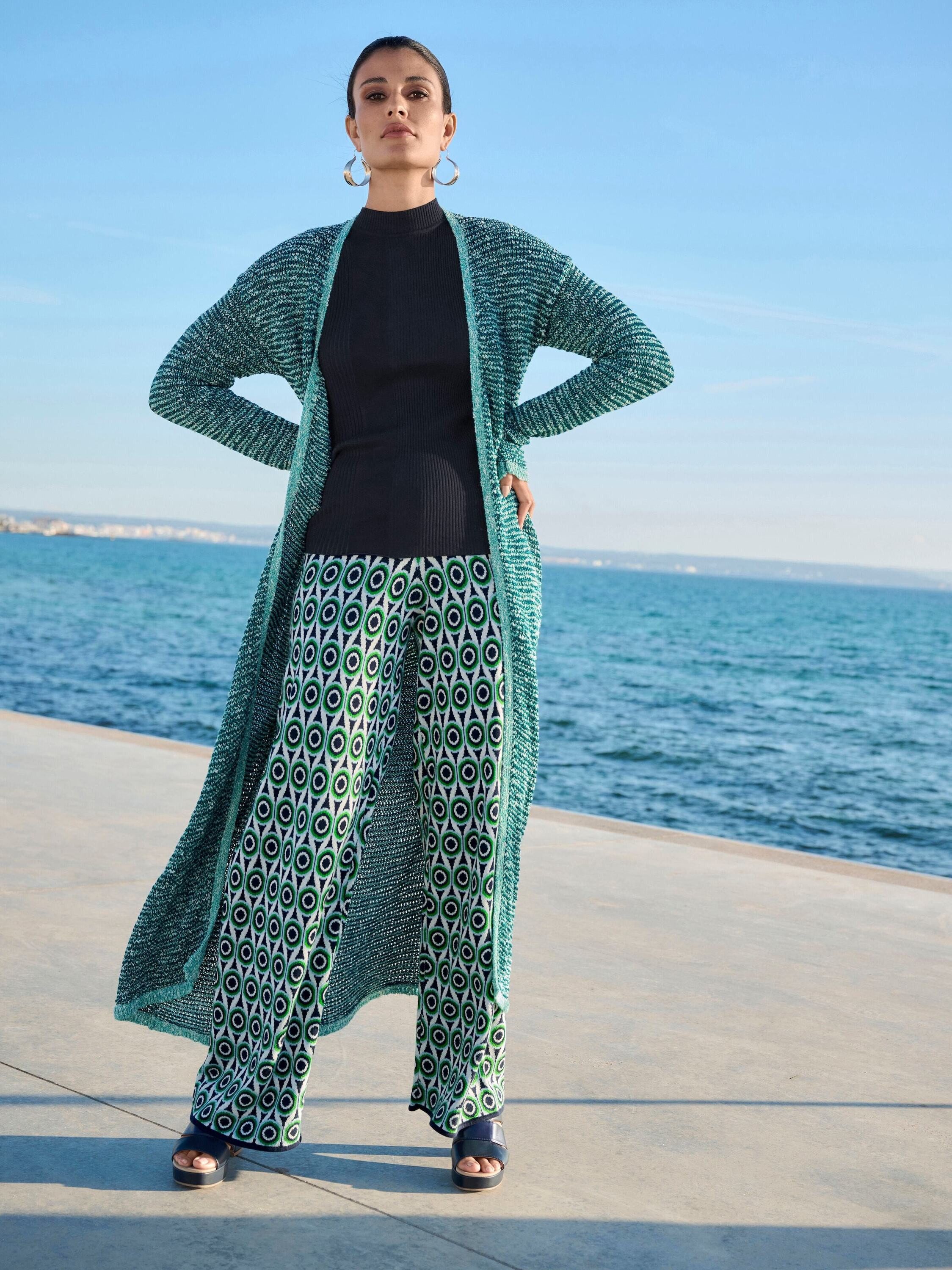 Alba Moda Strickjacke Strickmantel mit Effektgarn