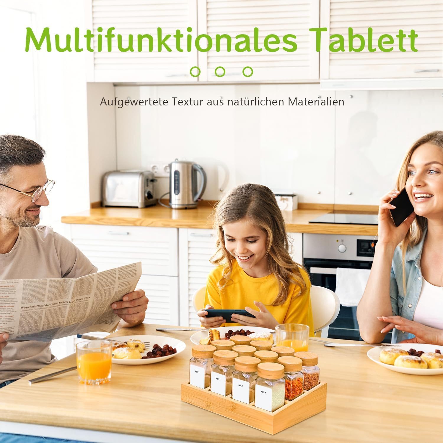 KingLux Gewürzregal Gewürzregal Holz mit 12 Bambusfächern,Gewürzgläser Draw günstig online kaufen