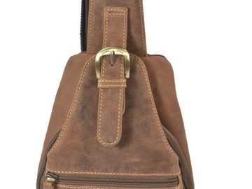 Greenburry Umhängetasche "Vintage" Leder, Crossbag, Eingurtrucksack 20x40cm, antik Look, Crossbody Bag