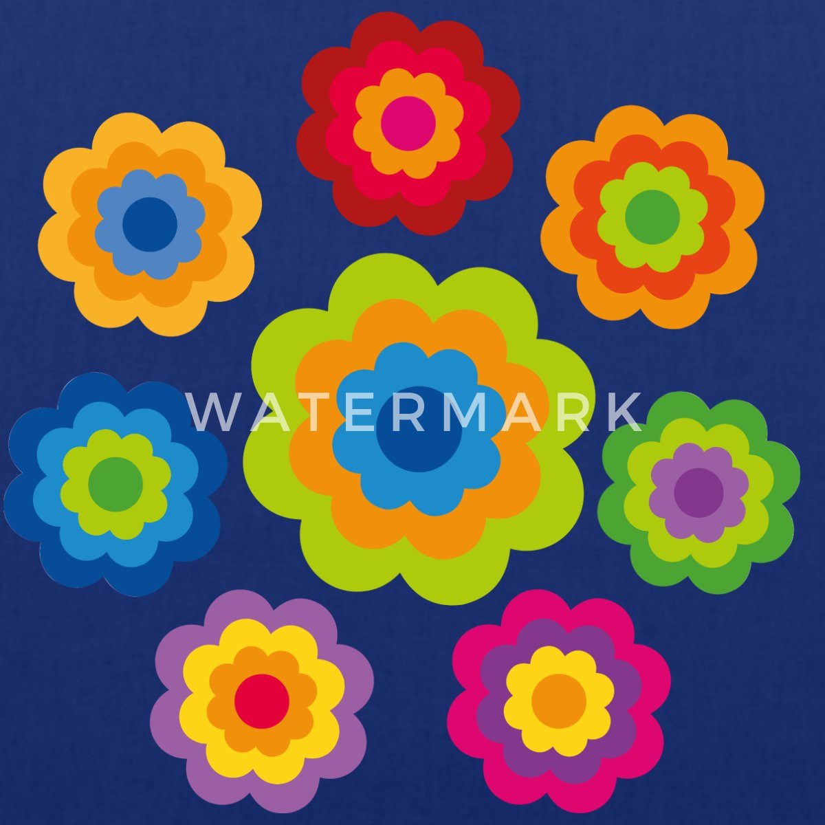 Spreadshirt Henkeltasche 70er Jahre Hippie Flower günstig online kaufen