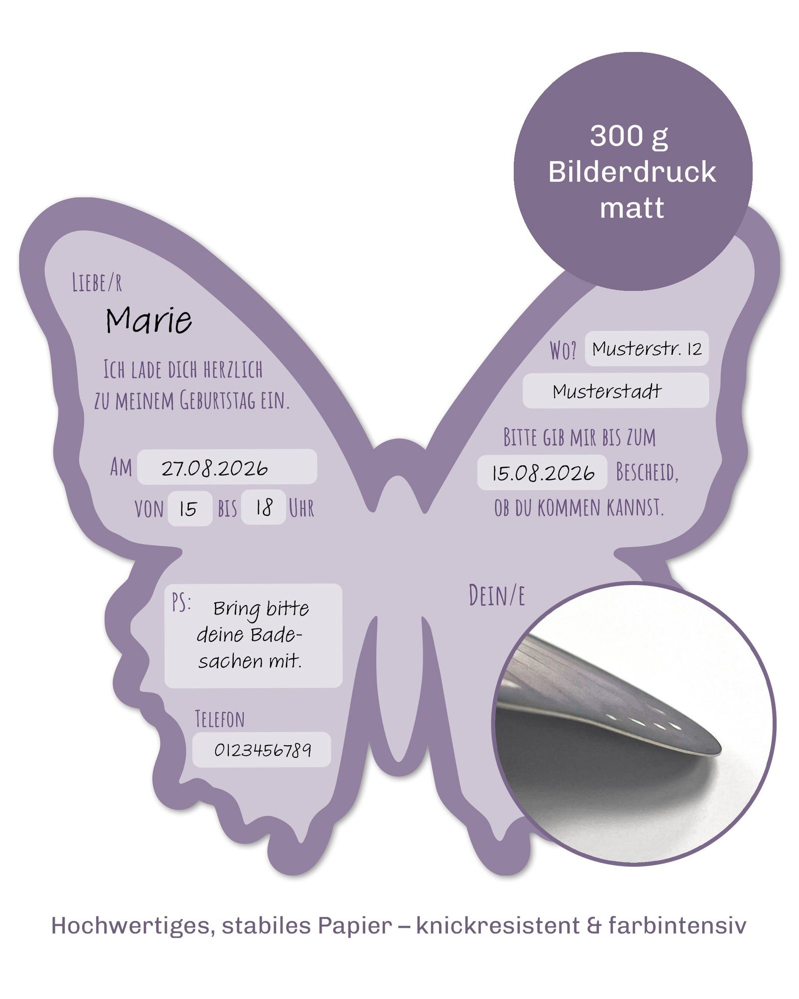 CUPCAKES & KISSES Einladungskarten 12x Schmetterling Einladungskarten Kindergeburtstag für Kinder, Schmetterling