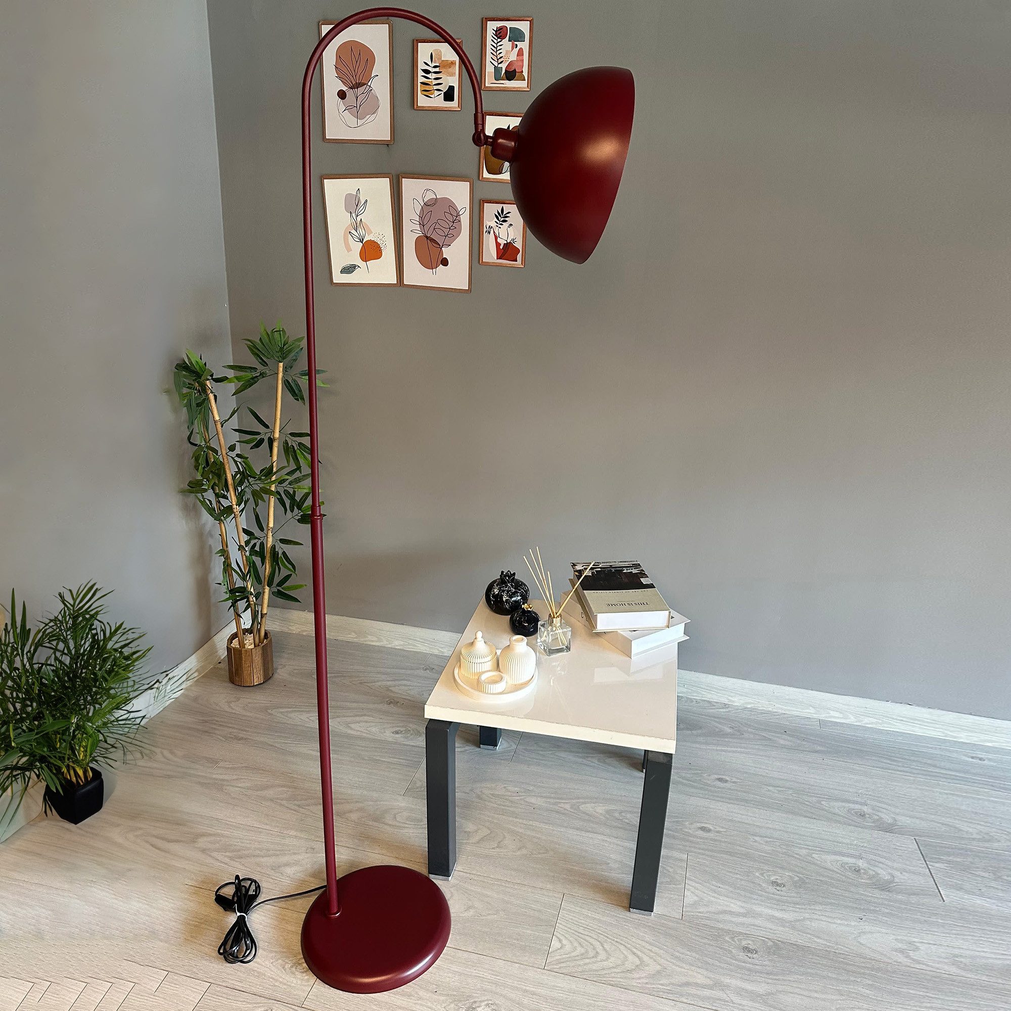 Bamyum Stehlampe Moderne Metall Stehlampe mit Dimmer, ohne Leuchtmittel, verstellbarer Lampenschirm