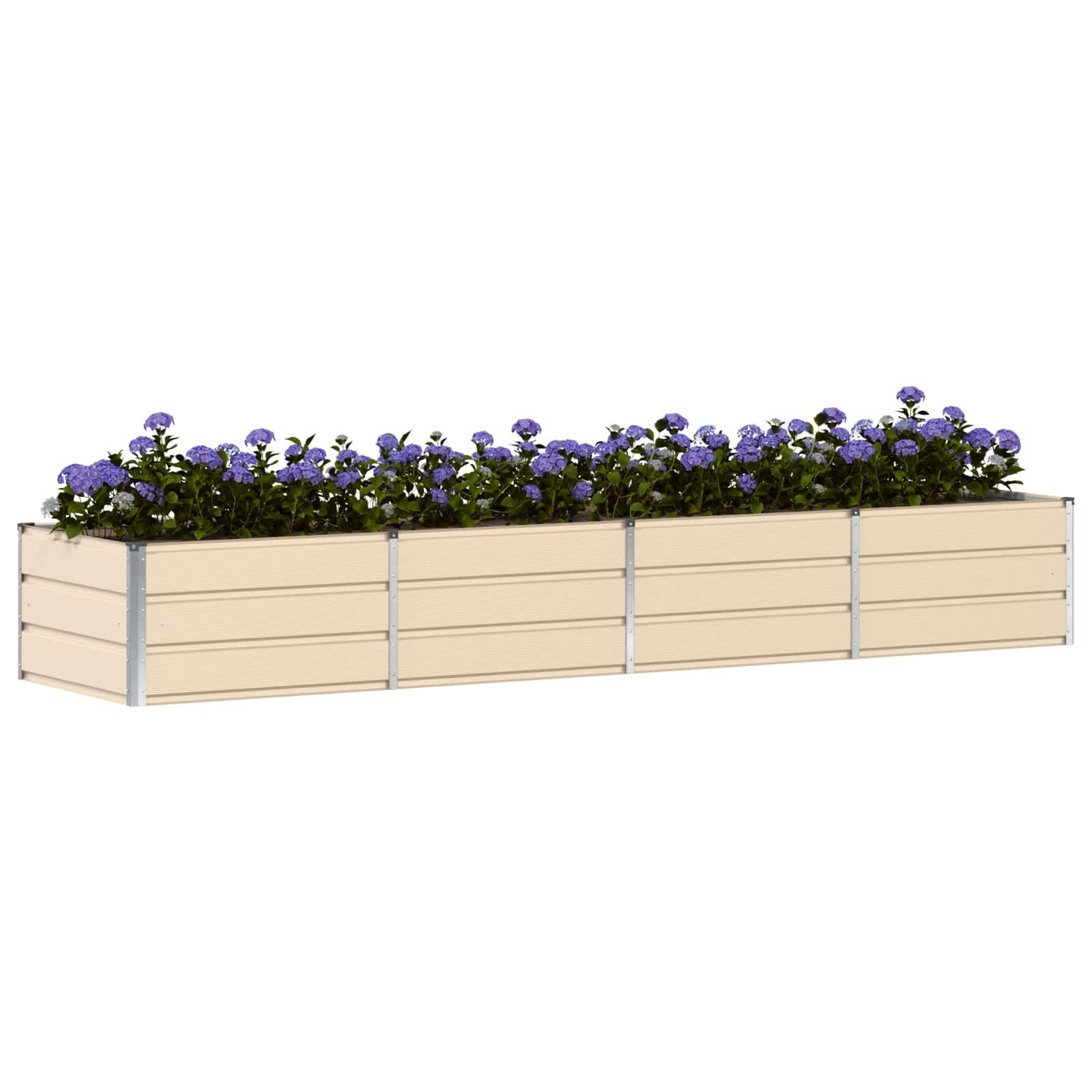 vidaXL Blumentopf Pflanzkübel Elfenbein 320 x 80 x 45 cm Stahl (1 St)