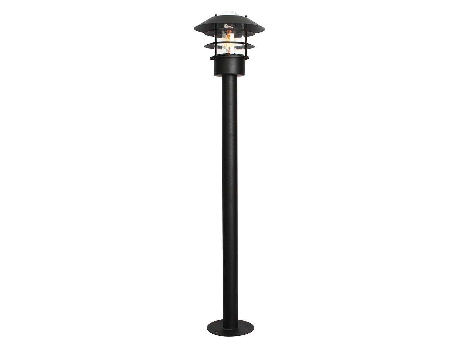 beleuchten, Schwarz Industrial wechselbar, 100cm meineWunschleuchte LED Außen-Stehlampe, LED Pollerlampen Höhe warmweiß, Garten-wegbeleuchtung