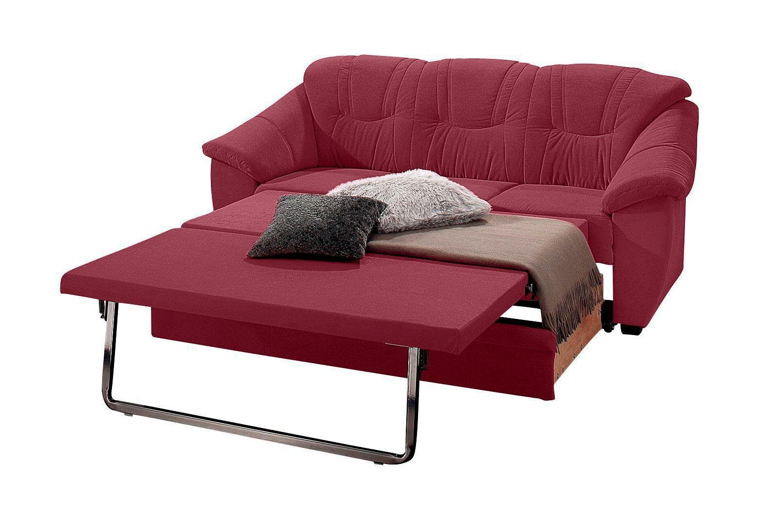 sit&more 3-Sitzer Savona, B: 198 cm, Federkern, Komfortsitzhöhe 46 cm, mit Schlaffunktion, Liegefläche 190x137cm, Stoff- & Lederauswahl