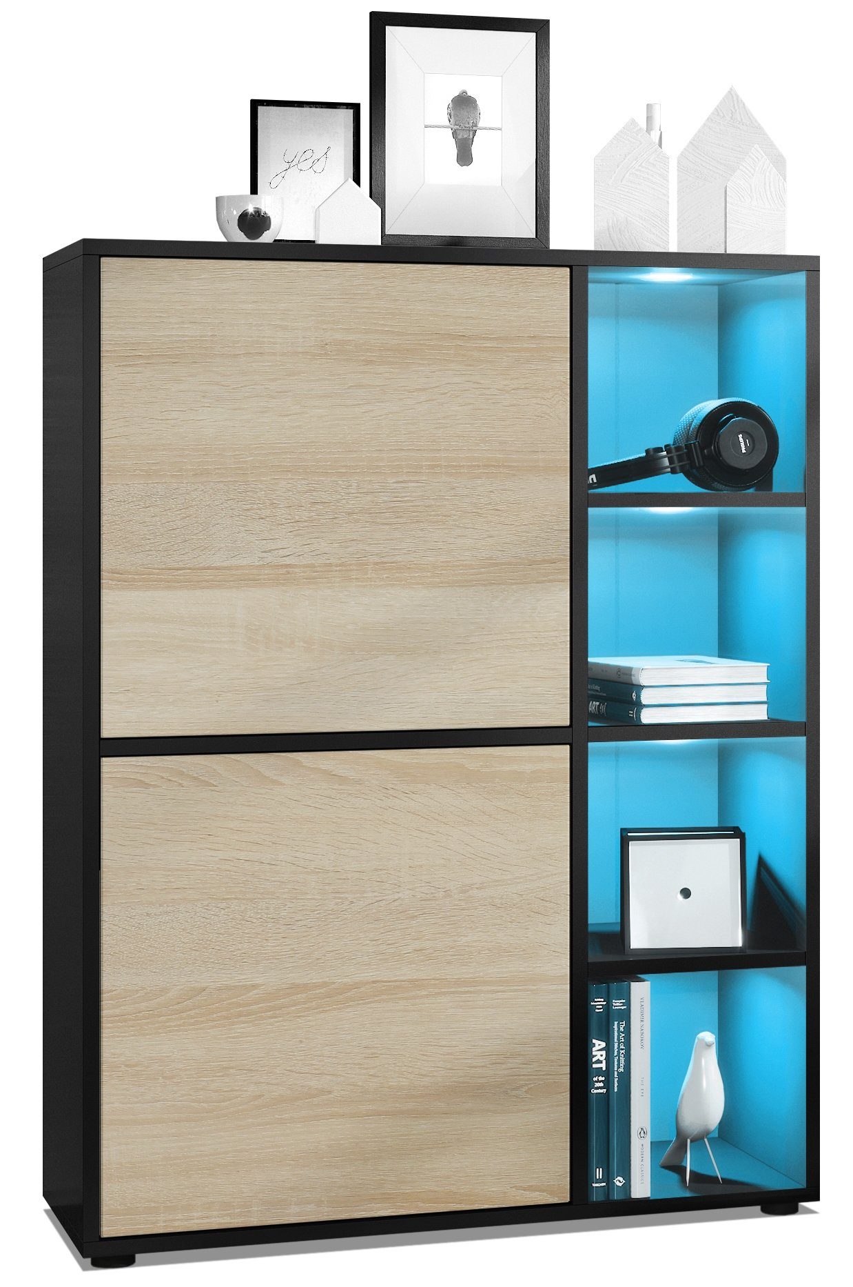 Vladon Highboard Cuba (Anrichte mit 2 günstig online kaufen