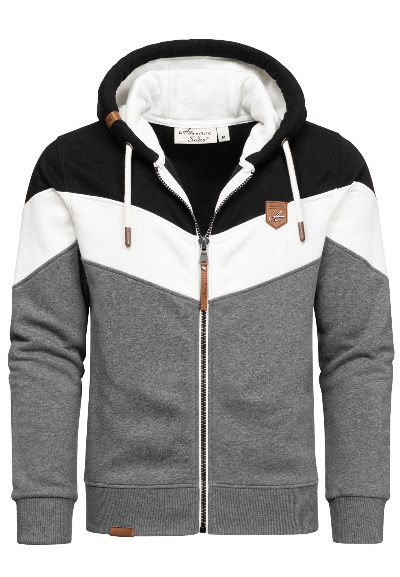 Amaci&Sons Kapuzenpullover ARDMORE Sweatjacke im Block-Design günstig online kaufen