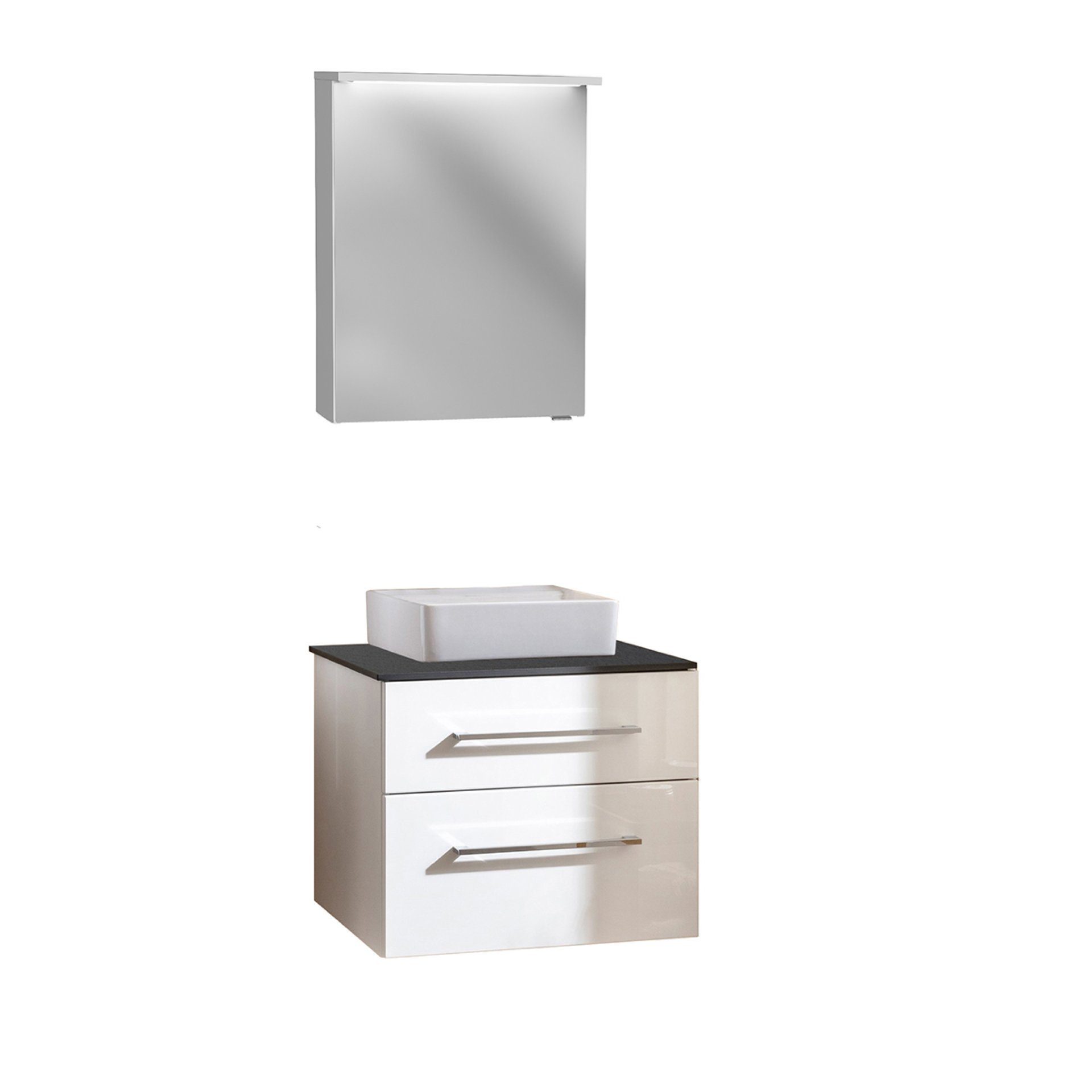 FACKELMANN Badmöbel-Set Fackelmann OXFORD Badmöbelset 3-teilig, 60 cm, Weiß, Keramik