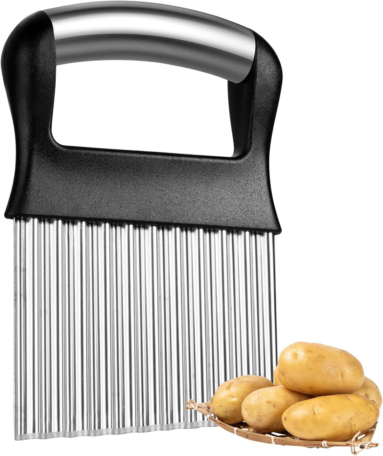 FELIXLEO Messerwelle Wellenmesser Edelstahl Wellenschneider Kartoffelschneider