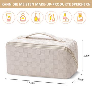 CALIYO Kosmetiktasche Groß Kapazität Kosmetiktasche Damen Mäppchen Make Up Bag Schminktasche, Federmäppchen Kosmetik Reise Täschchen Wasserdichter mit Fächern