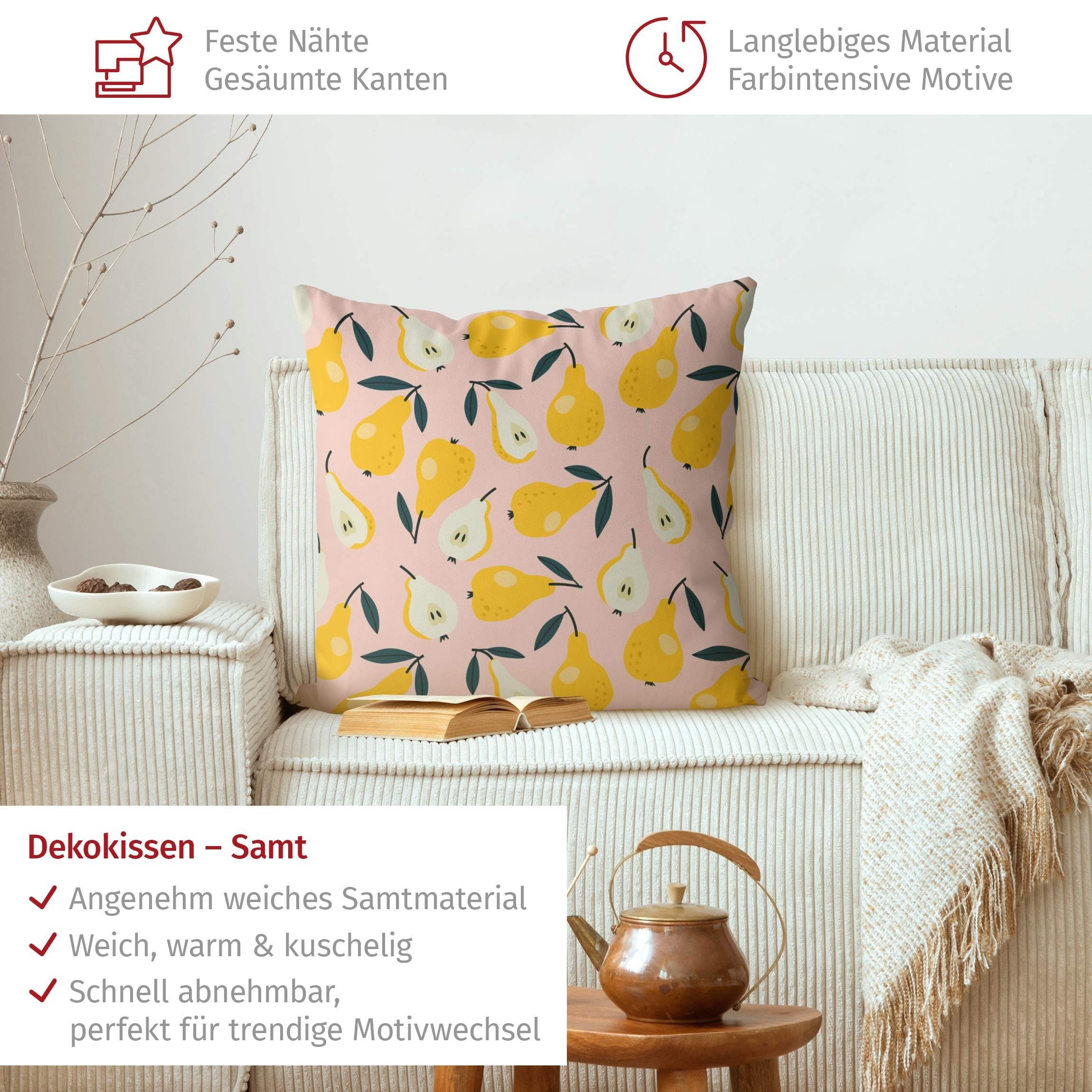 Bilderdepot24 Dekokissen drinnen Kissenhülle/ Sofakissen/ Zierkissen Kissenhülle gelb Kulinaris, Bezug mit / ohne Füllung Zierkissen Outdoor Sofa Bett