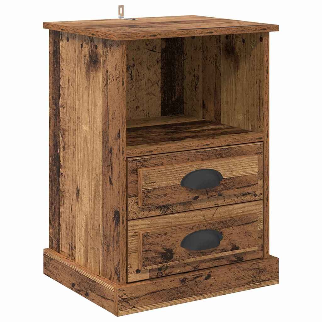 vidaXL Nachttisch 36 x 43 x 60 cm Nachttisch mit Schubladen Altholz 43x36x60 cm Spanplat