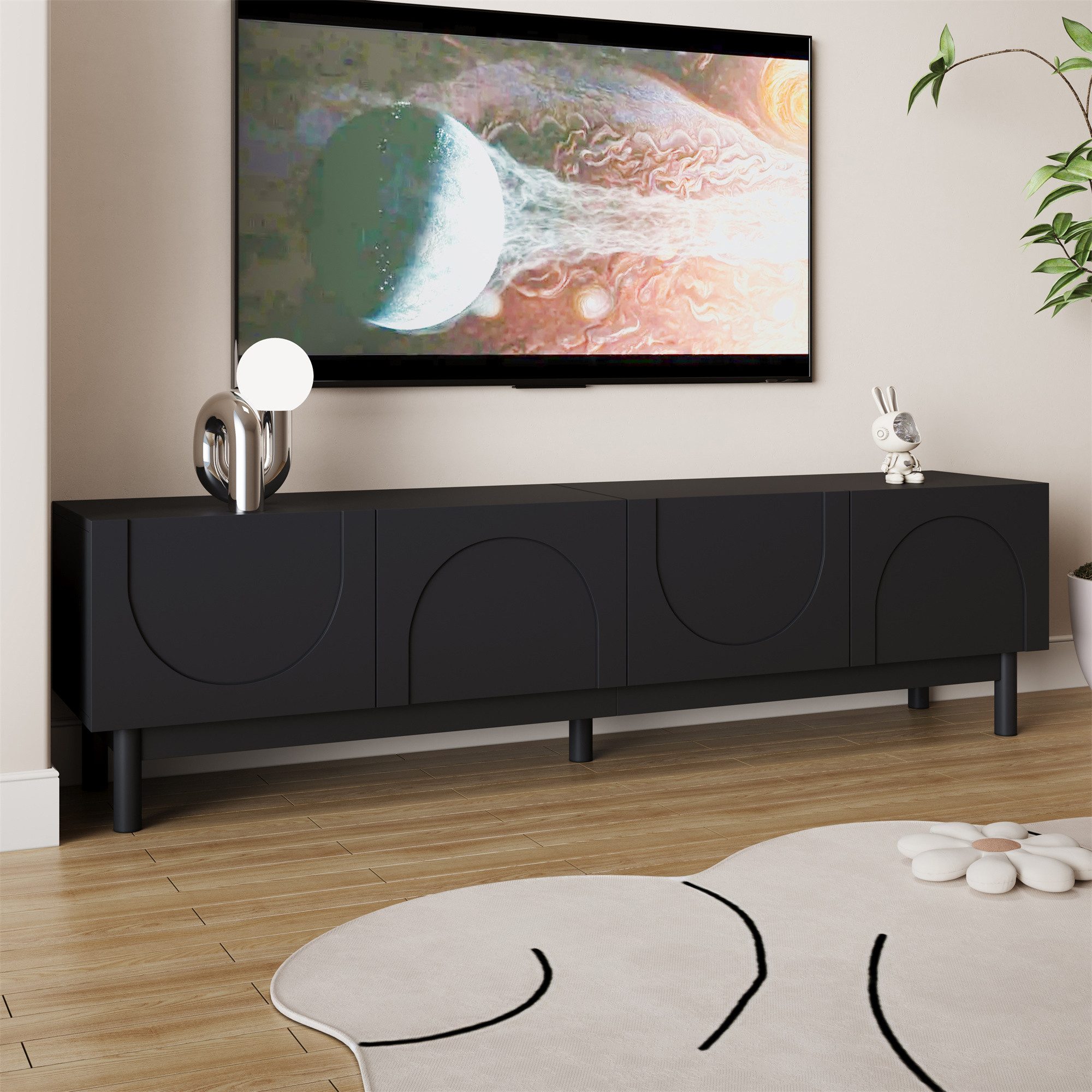 HAUSS SPOLE Lowboard mit Regalen,TV-Schrank Fernsehschrank mit stabilisiere günstig online kaufen