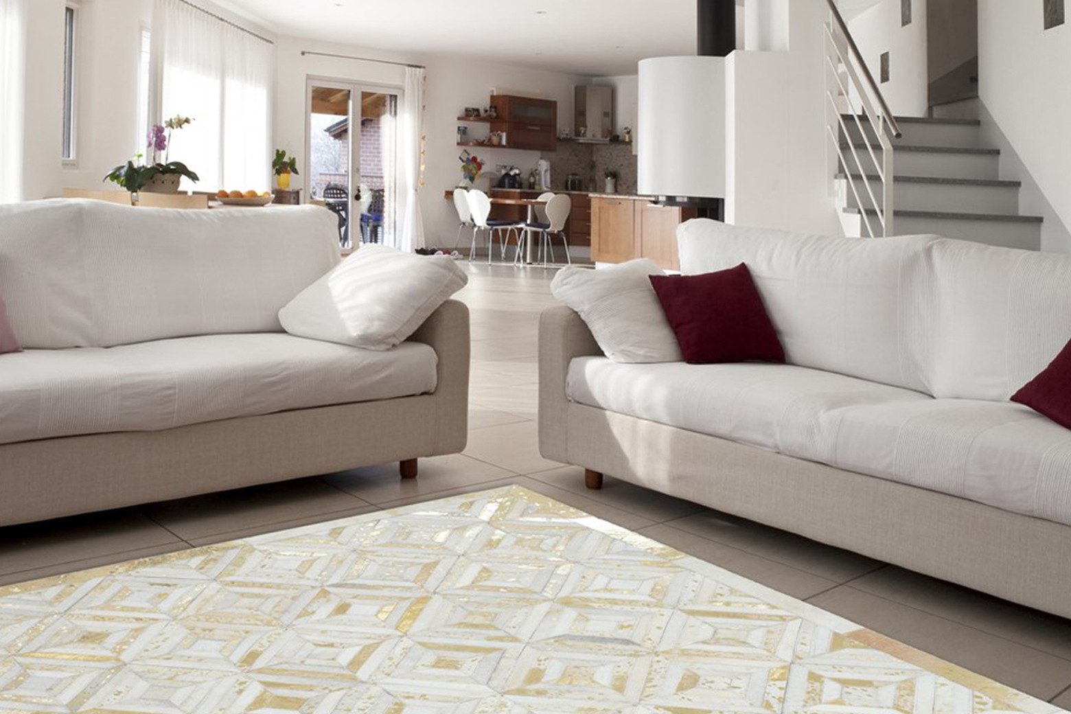 calo-deluxe Fellteppich Scarllet 410, rechteckig, Höhe: 8 mm, echtes Rinderfell, Wohnzimmer