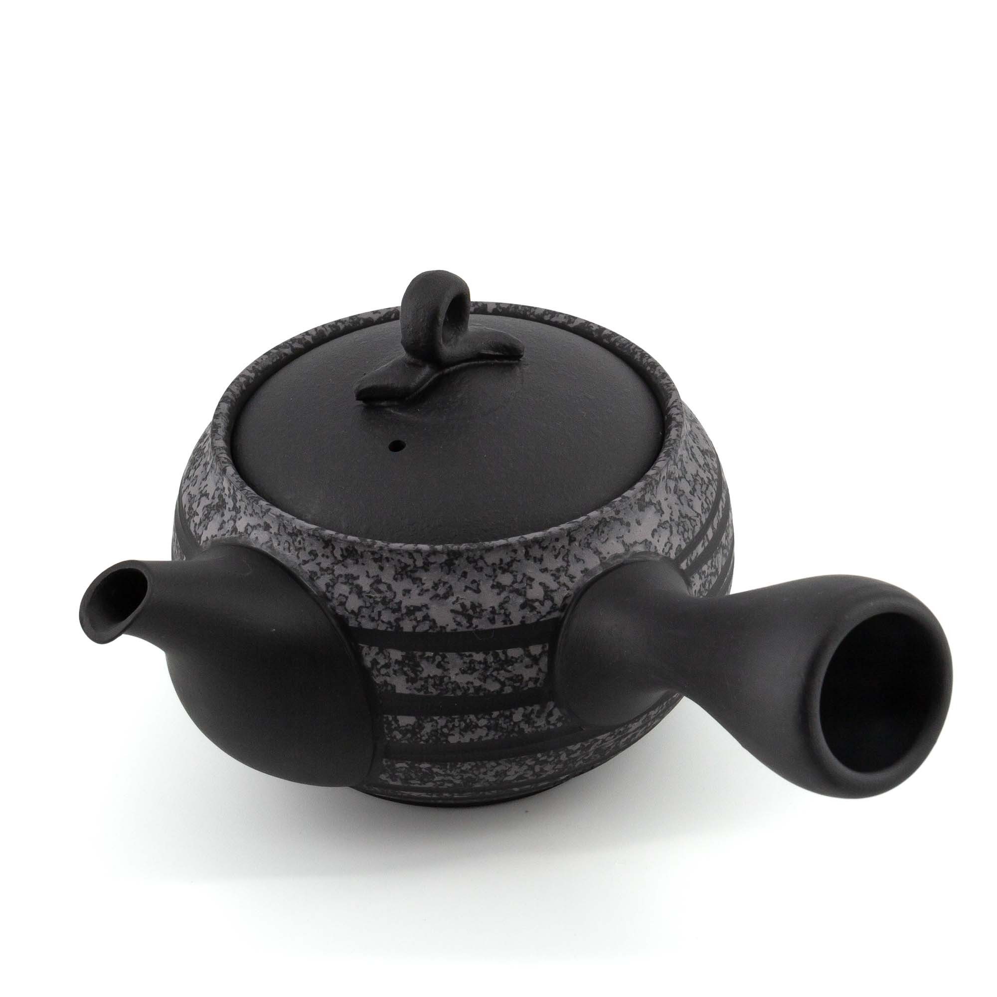 teayumi Teekanne TENTEN-SEN Kyusu Keramikkanne 280 ml Braun Weiß, 280 l, (2-teilig), Integriertes Tonsieb
