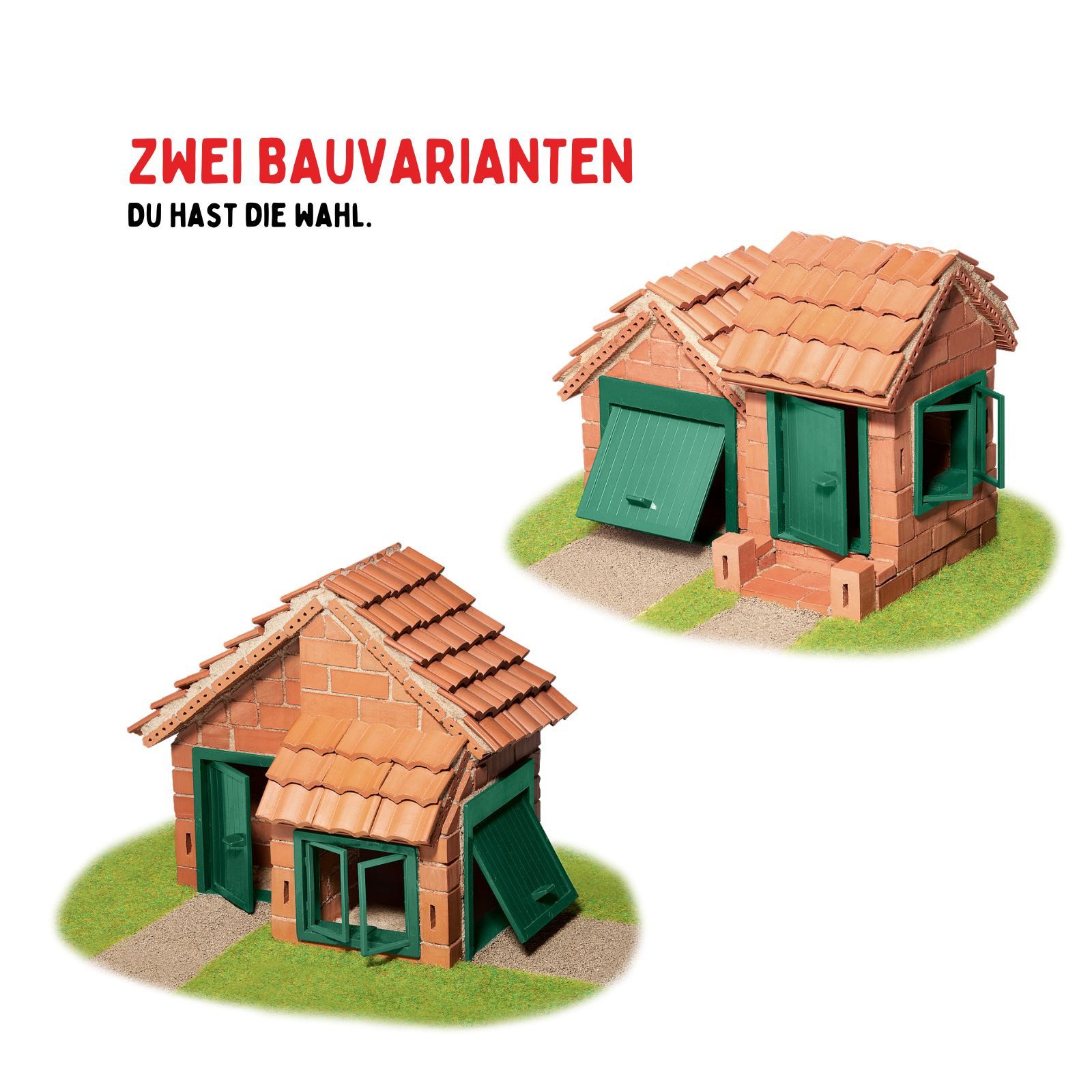 teifoc Haus mit Ziegeldach Steinbaukasten, (Bastelset, 200 St., Bausatz), Modellbausatz, Made in Germany
