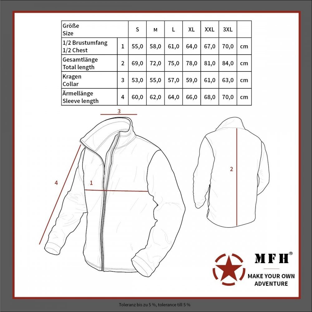 MFHHighDefence Fleecejacke Fleece-Jacke, Combat, oliv - M