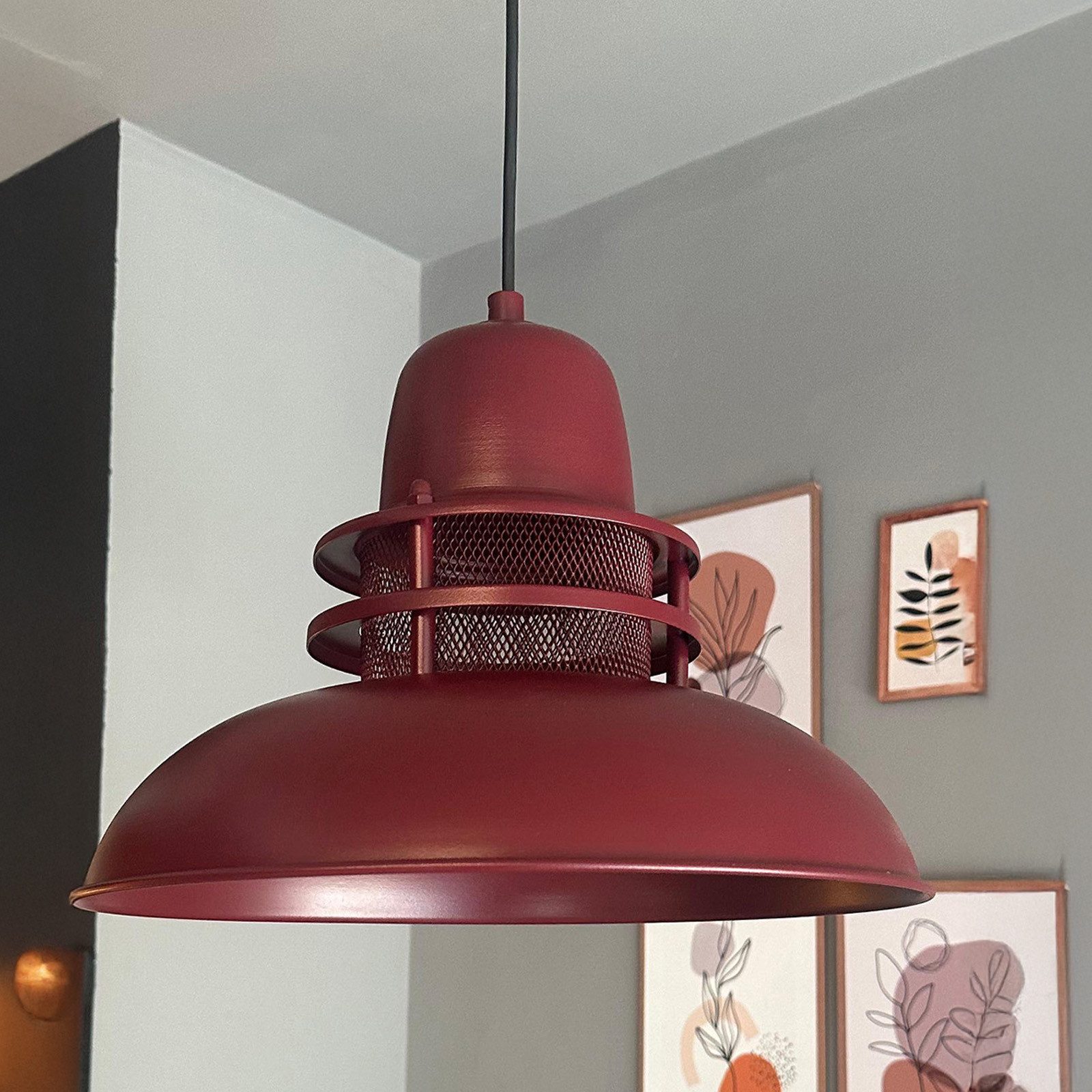 Bamyum Pendelleuchte Bamyum Hängelampe Rot Metall günstig online kaufen
