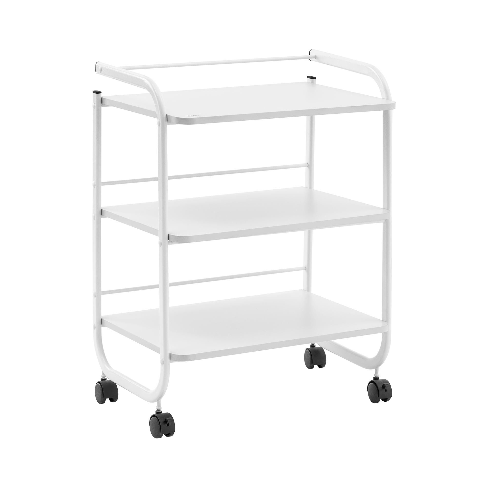 Physa Rollwagen Kosmetikwagen Arbeitswagen Beistellwagen Salon-Trolley 3 Ablagen Weiß