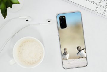 MuchoWow Handyhülle Junge - Sand - Vögel, Phone Case, Handyhülle Samsung Galaxy S20, Silikon, Schutzhülle