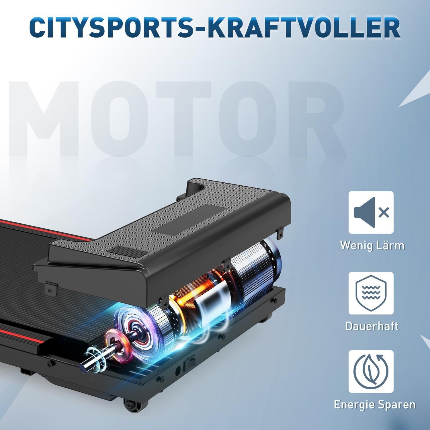 CITYSPORTS Laufband Laufbander 440/1200W motor, Walking/Jogging Pad,Max 6/12/10km/h (Mit Toolkit, Schmiermittel), integrierte transportrollen, mini-Laufband für Büro und Zuhause