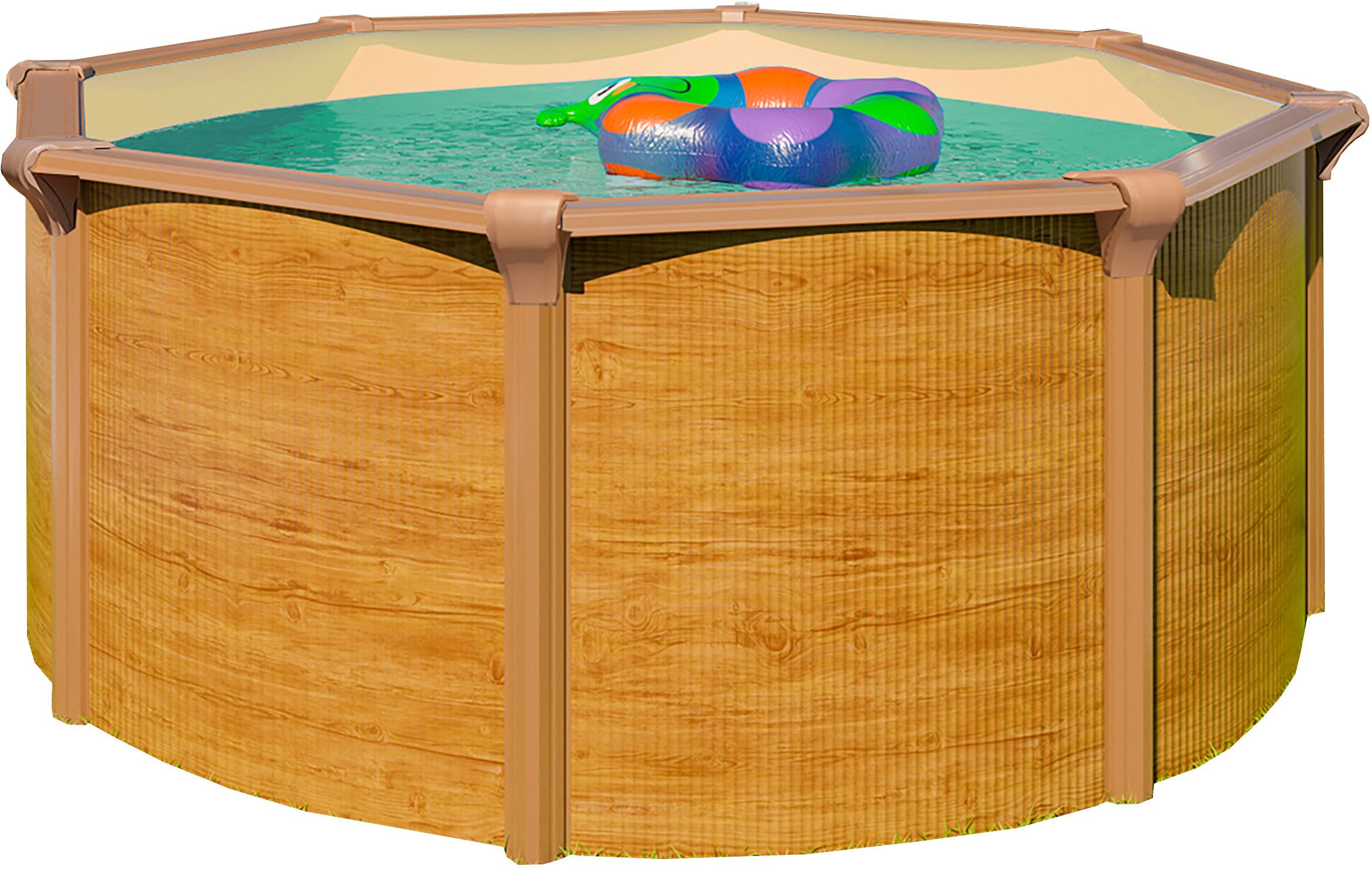 KWAD Rundpool Green line Evolution (Komplett-Set, 10-tlg), 5,5x1,32 wood Folie in blau, sand oder grau erhältlich