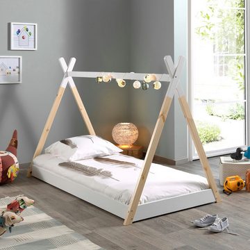 Kindermöbel 24 Hausbett Tipi-Zelt Bett Amelot inkl. Rolllattenrost