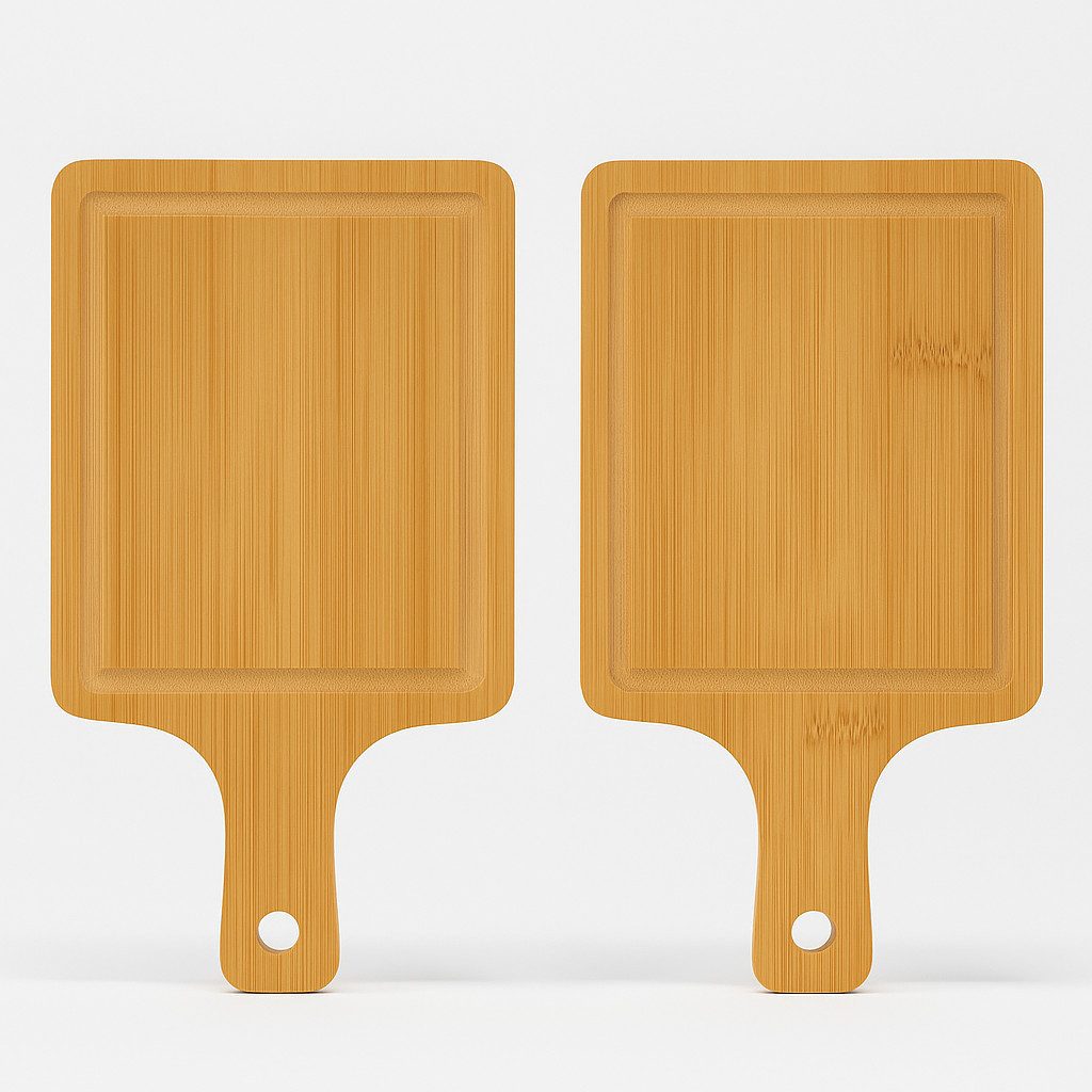 hausleben Servierbrett – Mini Bambus Schneidebrett – 15×10 cm, (2-St), mit Griff