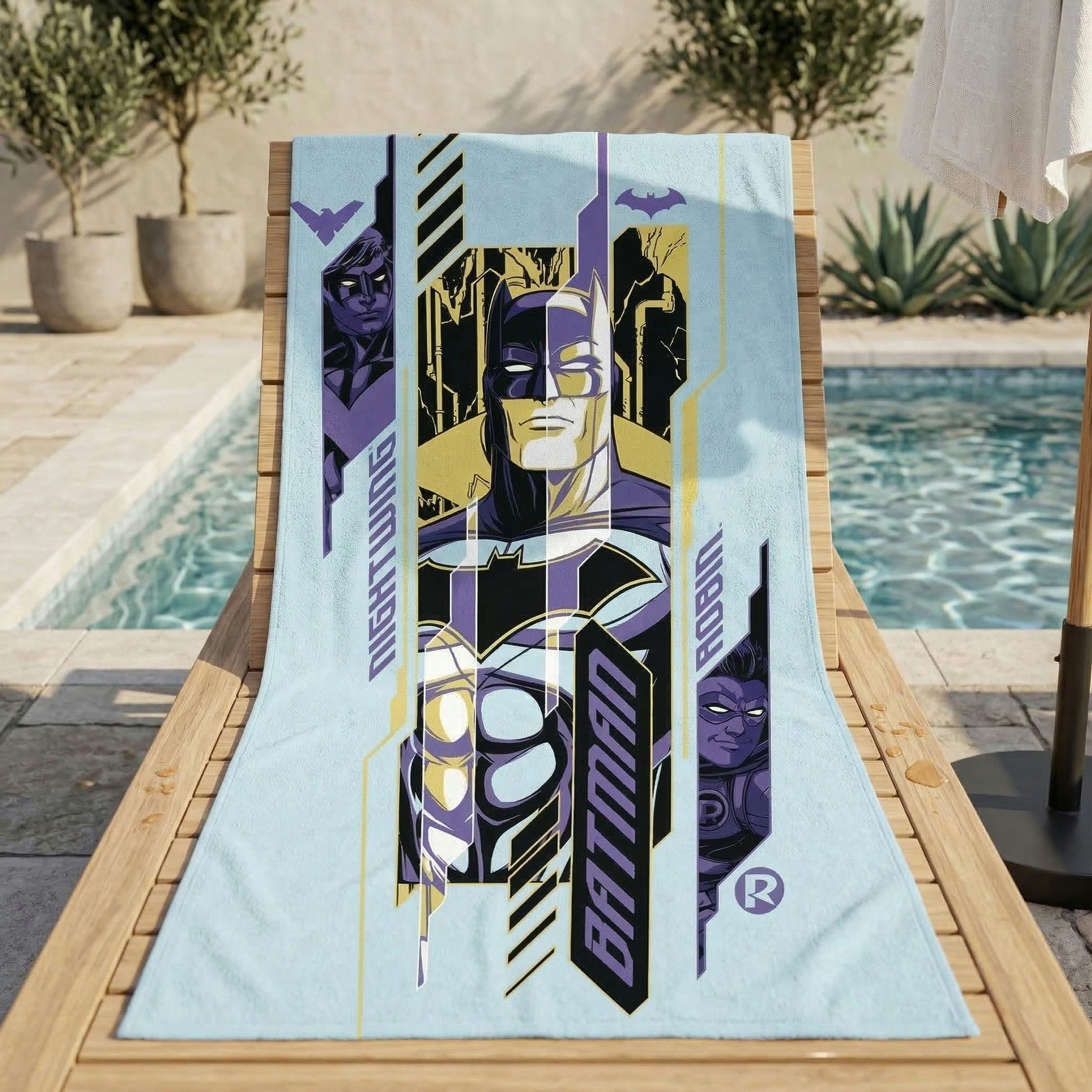 DC Comics Strandtuch DC Comics Batman Robin Night Wing Badetuch Strandtuch, Mikrofaser, 70x140 cm