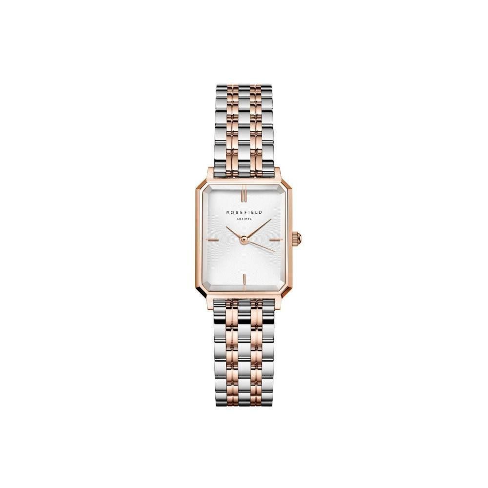Quarzuhr ROSEFIELD Damenuhr Octagon XS Bicolor Silber Rosegold OWRSR-O64